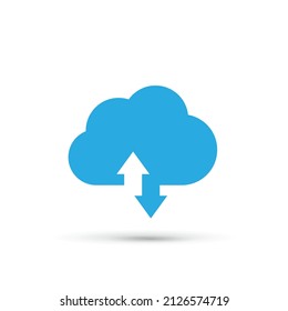 Cloud with arrows means data load illustration