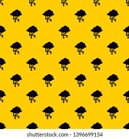 Cloud and arrows pattern seamless vector repeat geometric yellow for any design
