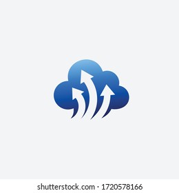 cloud with arrows vector logo template