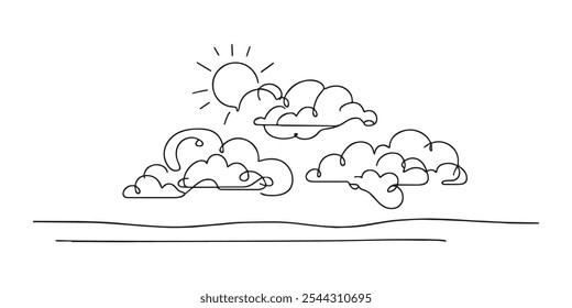 a cloud art or a cloud one line art drawing 