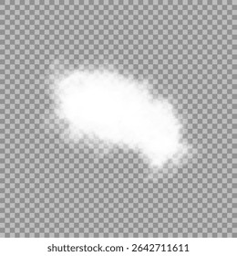 Cloud art or smoky air illustration. Chimney smoke, fog wave or cloud pattern with overlay effect. Cloud, smoke, png. White realistic 3D vector isolated cloud on the transparent background.Vector set.