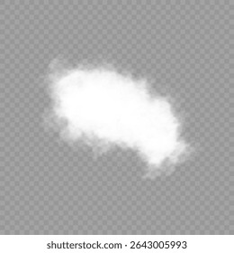 Cloud art or smoky air illustration. Chimney smoke, fog wave or cloud pattern with overlay effect. Cloud, smoke, png. White realistic 3D vector isolated cloud on the transparent background.Vector set.