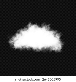 Cloud art or smoky air illustration. Chimney smoke, fog wave or cloud pattern with overlay effect. Cloud, smoke, png. White realistic 3D vector isolated cloud on the transparent background.Vector set.
