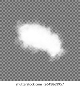 Cloud art or smoky air illustration. Chimney smoke, fog wave or cloud pattern with overlay effect. Cloud, smoke, png. White realistic 3D vector isolated cloud on the transparent background.Vector set.