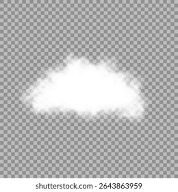 Cloud art or smoky air illustration. Chimney smoke, fog wave or cloud pattern with overlay effect. Cloud, smoke, png. White realistic 3D vector isolated cloud on the transparent background.Vector set.