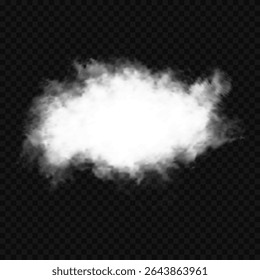 Cloud art or smoky air illustration. Chimney smoke, fog wave or cloud pattern with overlay effect. Cloud, smoke, png. White realistic 3D vector isolated cloud on the transparent background.Vector set.