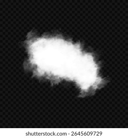 Cloud art or smoky air illustration. Chimney smoke, fog wave or cloud pattern with overlay effect. Cloud, smoke, png. White realistic 3D vector isolated cloud on the transparent background.Vector set.
