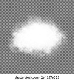Arte em nuvem ou ilustração com ar esfumaçado. Nuvem isolada de vetor 3D realista branca no conjunto background.Vetor transparente. Fumaça de chaminé, onda de nevoeiro ou padrão de nuvens com efeito de sobreposição. Nuvem, fumaça, ping.