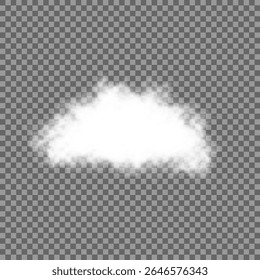 Cloud art or smoky air illustration. Chimney smoke, fog wave or cloud pattern with overlay effect. Cloud, smoke, png. White realistic 3D vector isolated cloud on the transparent background.Vector set.