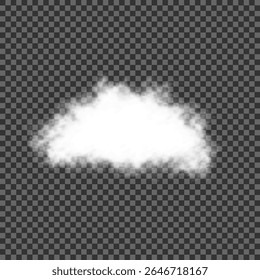 Cloud art or smoky air illustration. Chimney smoke, fog wave or cloud pattern with overlay effect. Cloud, smoke, png. White realistic 3D vector isolated cloud on the transparent background.Vector set.