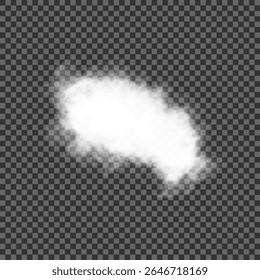 Cloud art or smoky air illustration. Chimney smoke, fog wave or cloud pattern with overlay effect. Cloud, smoke, png. White realistic 3D vector isolated cloud on the transparent background.Vector set.