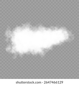 Cloud art or smoky air illustration. Chimney smoke, fog wave or cloud pattern with overlay effect. Cloud, smoke, png. White realistic 3D vector isolated cloud on the transparent background.Vector set.