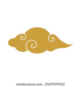 Estilo asiático em nuvem. Nuvem cumulus tradicional girando em espiral para impressões japonesas e chinesas e cartões postais. Vetor simples elemento decorativo isolado no fundo branco