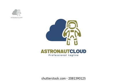 Cloud astronaut logo design. vector