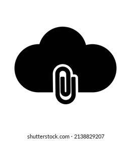Cloud Attachment Icon.cloud symbol.Simple flat vector illustration for your web site design, logo, app, UI.