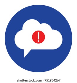 cloud attention warning Icon computing concept vector illustration