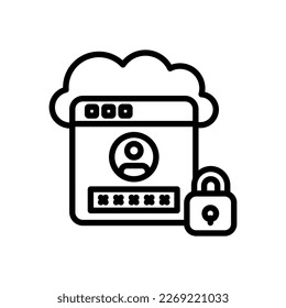 Cloud Authorization icon in vector. Logotype