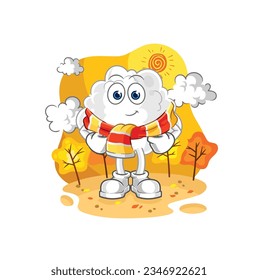 la nube en el otoño. vector de mascota de dibujos animados