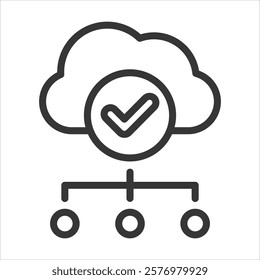 Cloud Availability Outline Icon Vector Illustration