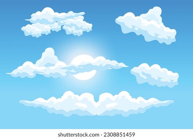 Cloud Background Design, Sky Landscape Illustration, Decoration Vector, Banners And Posters