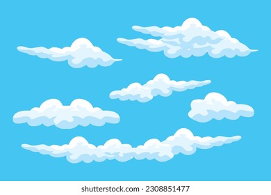 Diseño de fondo en la nube, Ilustración de paisajes en el cielo, Vector de decoración, Pancartas y afiches