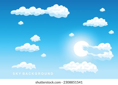 Cloud Background Design, Sky Landscape Illustration, Decoration Vector, Banners And Posters