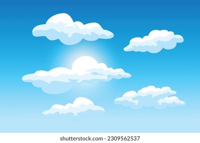 Cloud Background Design, Sky Landscape Illustration, Decoration Vector, Banners And Posters