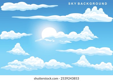 Cloud Background Design, Sky Landscape Illustration, Decoration Vector, Banners And Posters