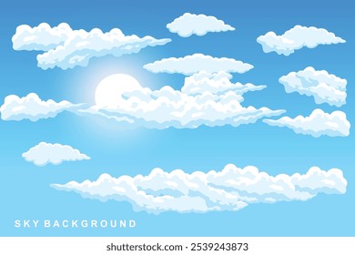 Cloud Background Design, Sky Landscape Illustration, Decoration Vector, Banners And Posters
