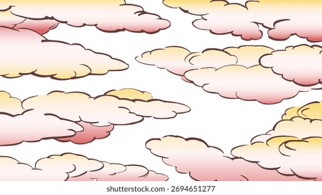 Fundo da nuvem. Design em estilo japonês.