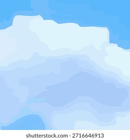 Cloud background on a blue sky. Blue sky and white clouds in a flat style. Vector illustration.