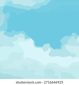 Fundo de nuvem em um céu azul. Céu azul e nuvens brancas em um estilo plano. Ilustração vetorial.