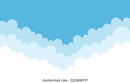 Cloud background, paper cut style vector