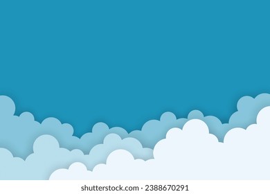 Cloud background in paper cut style