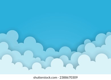 Cloud background in paper cut style