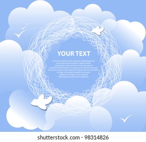 cloud background for text vector. excellent weather