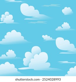fundo de nuvem. nuvens de gradiente de vetor isoladas na ilustração do céu azul.	
