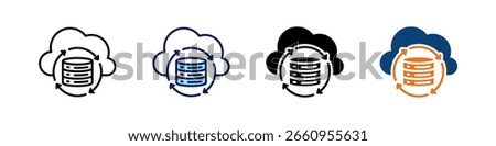 Cloud Backup All In One Icon Multi Styles Vector Set