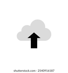 cloud, backup data, upload icon vector on white background.