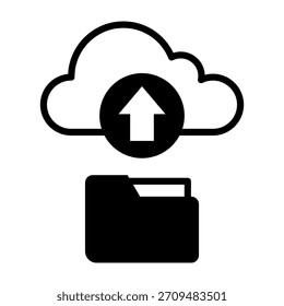 Cloud-Backup-Symbol - Vektorgrafik im gemischten Stil