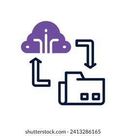 cloud backup icon. vector dual tone icon for your website, mobile, presentation, and logo design.