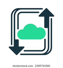Cloud Backup line icon. Universal creative premium symbol. Vector sign icon logo template. Vector illustration