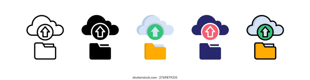 Cloud Backup Multiple Style Icon Set Collection..