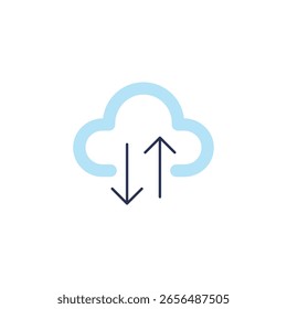 Cloud backup restore in fill icon