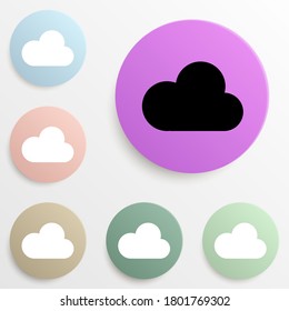 cloud badge color set. Simple glyph, flat vector of web icons for ui and ux, website or mobile application