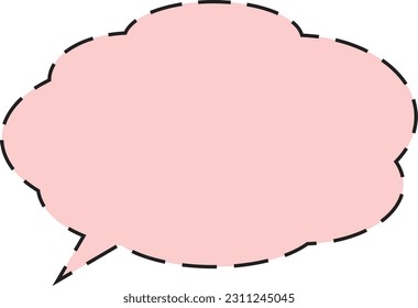 Cloud balloon Dashed line Red