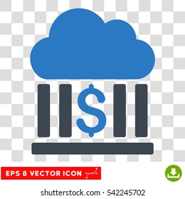 Cloud Bank vector icon. Image style is a flat smooth blue iconic symbol.