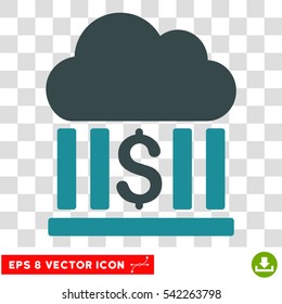 Cloud Bank vector icon. Image style is a flat soft blue iconic symbol.
