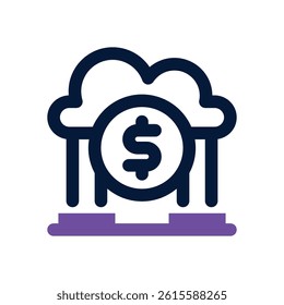 cloud banking dual tone icon. Sleek and modern vector icon for websites, mobile apps, marketing materials, and corporate design. Fully scalable and ready to use.
