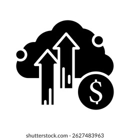 Ícone Cloud Banking. Estilo da estrutura de tópicos. Vetor. Isolar no fundo branco.